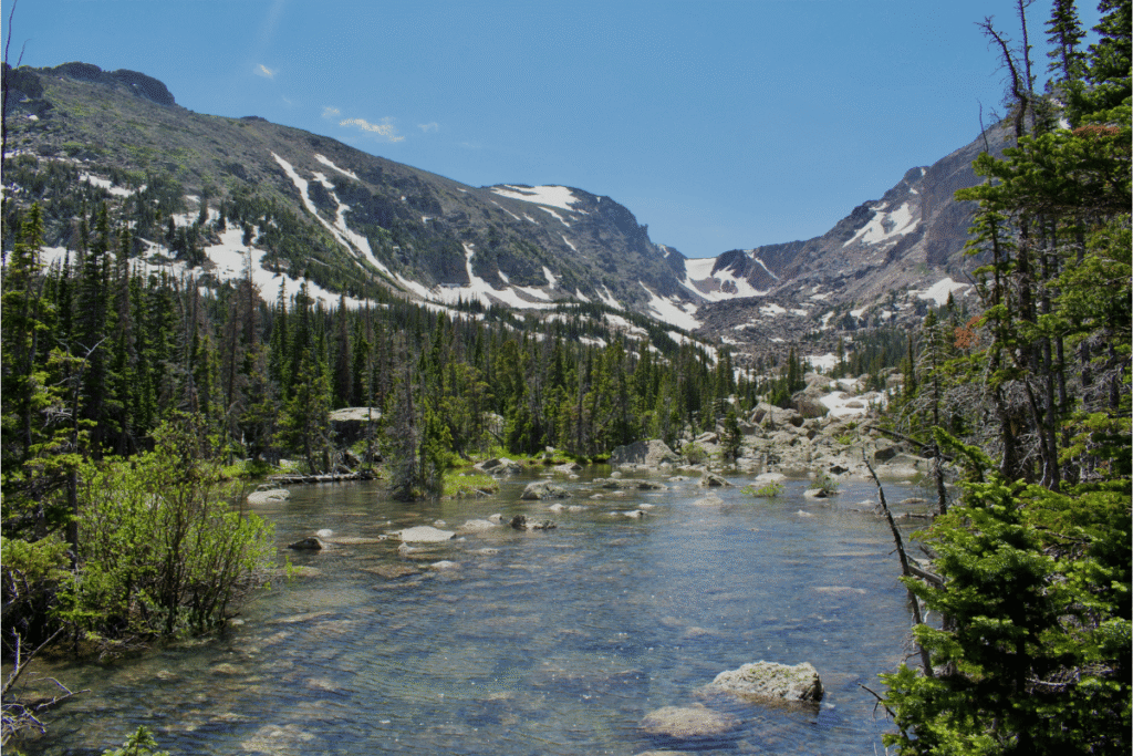 Mountain stream in rocky mountain national park. 